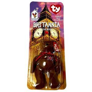 TY McDonalds Teenie Beanie Baby BRITANNIA the Bear date of birth 1997 OPENED